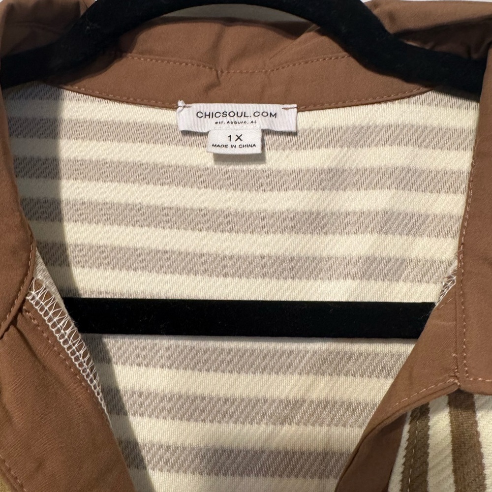 Chic Soul “So Proud” Brown Striped Dress - New With Tags - Picture 7 of 8